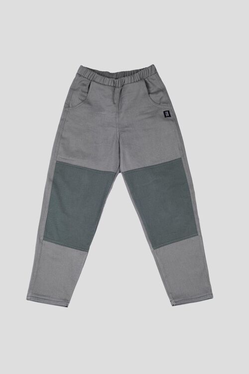 Pantalón slouchy gris piedra/verde