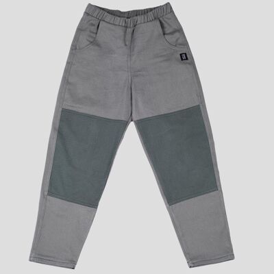 PANTALONI SLOUCHY GRIGIO PIETRA/VERDE