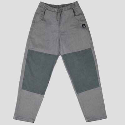 STONE GREY/GREEN SLOUCHY TROUSERS
