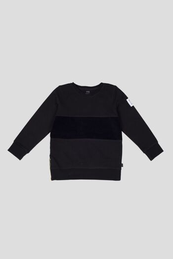 SWEAT-SHIRT NOIR AVEC FERMETURE ÉCLAIR BLOC 1