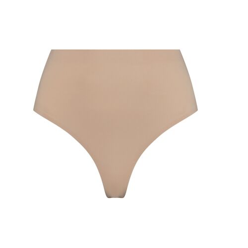 Invisible Mid Waist Thong Beige