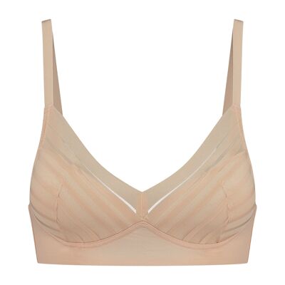 Bra Top Wire Free Lace Beige