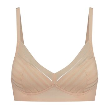 Soutien-Gorge Sans Armature Dentelle Beige 1