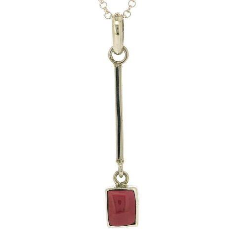 Long Stem Garnet Pendant with 18" Trace Chain and Presentation Box