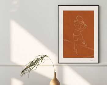 Tennis (Orange ou Beige) - Affiche décorative 1