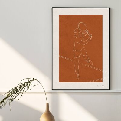 Tennis (Orange ou Beige) - Affiche décorative