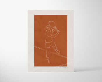 Tennis (Orange ou Beige) - Affiche décorative 2