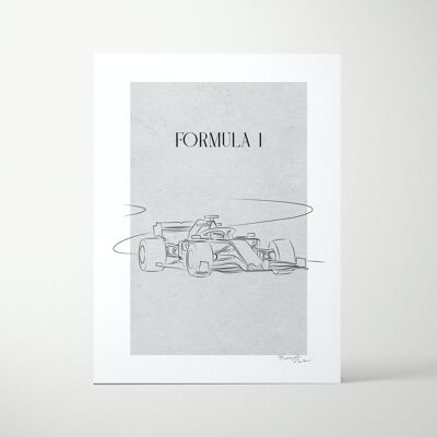 Impresión de arte Formule 1 (negro o gris)