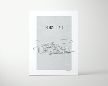 Impression d'art Formule 1 (noir ou gris) 1