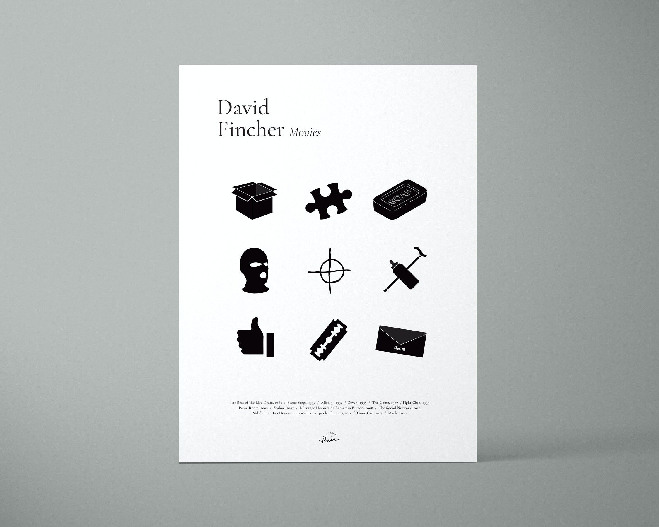 Películas de David Fincher - Afiche, póster - Formato 30x40cm