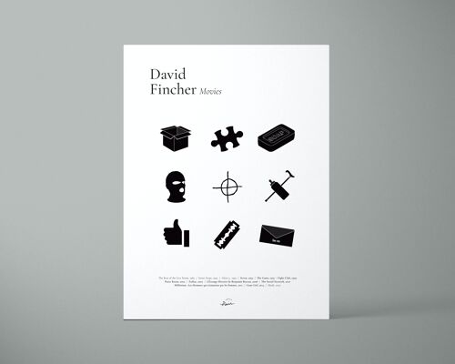 David Fincher movies -Affiche, poster - Format 30x40cm