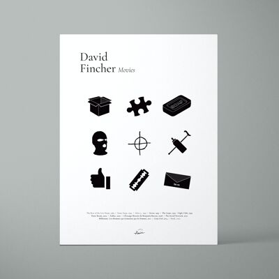 Films de David Fincher -Affiche, affiche - Format 30x40cm