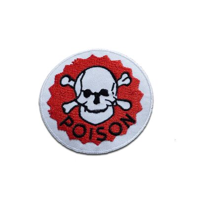 Poison Gift Warnung Logo - Aufnäher, Bügelbild, Aufbügler, Applikationen, Patches, Flicken, zum aufbügeln, Größe: Ø 7 cm