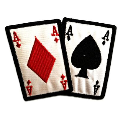 Poker Ass Karte Biker - Aufnäher, Bügelbild, Aufbügler, Applikationen, Patches, Flicken, zum aufbügeln, Größe: 10.2 x 7.4 cm