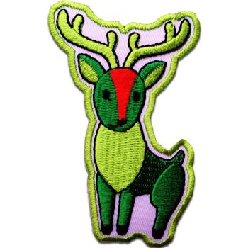 Renne Cerf Animal - Coudre, Thermocollant, Thermocollant, Appliques, Patchs, Patchs Thermocollants, Taille: 5 x 8,2 cm