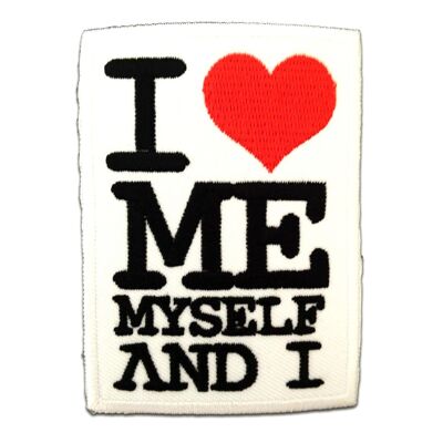 I Love Me Myself and I - Aufnäher, Bügelbild, Aufbügler, Applikationen, Patches, Flicken, zum aufbügeln, Größe: 6,8 x 7,6 cm
