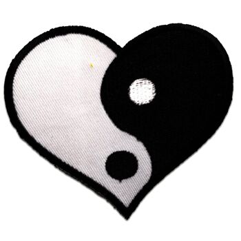 Symbole Yin Yang Coeur - Écussons, Transferts Thermocollants, Appliqués, Écussons, Écussons Thermocollants, Taille: 8,7 x 7,5 cm