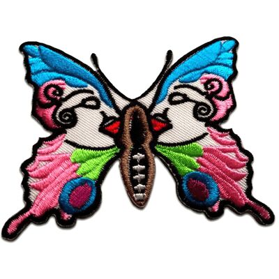 Schmetterling - Aufnäher, Bügelbild, Aufbügler, Applikationen, Patches, Flicken, zum aufbügeln, Größe: 8,3 x 6,5 cm