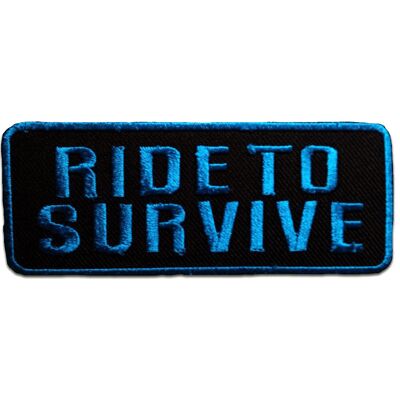 Ride To Survive Biker - Aufnäher, Bügelbild, Aufbügler, Applikationen, Patches, Flicken, zum aufbügeln, Größe: 9,5 x 3,8 cm