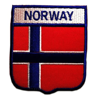 Norwegen Flagge Fahne - Aufnäher, Bügelbild, Aufbügler, Applikationen, Patches, Flicken, zum aufbügeln, Größe: 6,4 x 7,4 cm