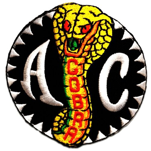 AC Cobra Logo - Aufnäher, Bügelbild, Aufbügler, Applikationen, Patches, Flicken, zum aufbügeln, Größe: Ø 7,5 cm