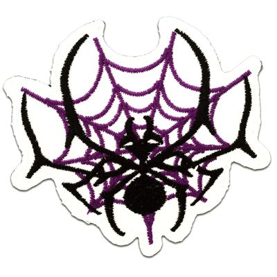 Spinnennetz Spiderman Comic - Aufnäher, Bügelbild, Aufbügler, Applikationen, Patches, Flicken, zum aufbügeln, Größe: 8 x 7,3 cm
