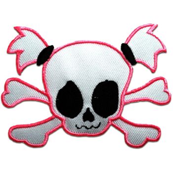 Skull Emo - Patchs, Transferts thermocollants, Thermocollants, Appliques, Patchs, Patchs thermocollants, Taille : 9,7 x 7,4 cm