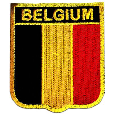 Belgien Flagge Fahne - Aufnäher, Bügelbild, Aufbügler, Applikationen, Patches, Flicken, zum aufbügeln, Größe: 6,4 x 7,3 cm