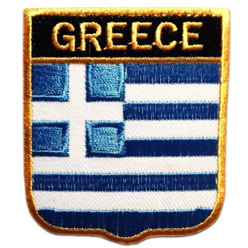 Griechenland Hellas Flagge Fahne - Aufnäher, Bügelbild, Aufbügler, Applikationen, Patches, Flicken, zum aufbügeln, Größe: 6,5 x 7,5 cm