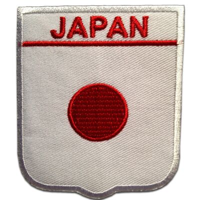 Japan Flagge Fahne - Aufnäher, Bügelbild, Aufbügler, Applikationen, Patches, Flicken, zum aufbügeln, Größe: 6,5 x 7,5 cm
