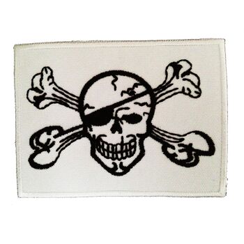 Crâne de pirate - patch, thermocollant, applique, patchs, patchs, thermocollant, taille : 8,2 x 6,2 cm