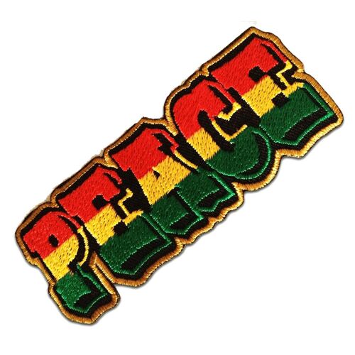 Reggae Peace Frieden - Aufnäher, Bügelbild, Aufbügler, Applikationen, Patches, Flicken, zum aufbügeln, Größe: 9,5 x 4 cm