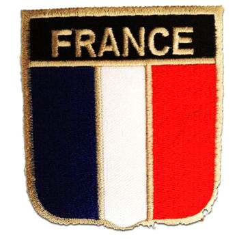 Drapeau France drapeau - écussons thermocollants, décalcomanies thermocollantes, appliques, écussons, écussons thermocollants, dimension : 6,3 x 7,5 cm