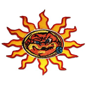 Sun Tattoo - Patchs, Transferts thermocollants, Thermocollants, Appliques, Patchs, Patchs thermocollants, Taille : 7,4 x 6,3 cm