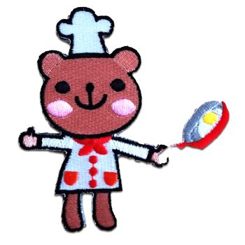 The Cooking Bear Lovely Children - Patchs, transferts thermocollants, patchs thermocollants, applications, patchs, patchs, à repasser, taille : 8,0 x 8,5 cm