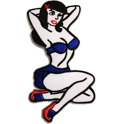 Aufnäher / Bügelbild - Sexy Frau - Patch Aufbügler Applikationen zum aufbügeln Applikation Patches Flicken, Größe: 6,3 x 11,5 cm