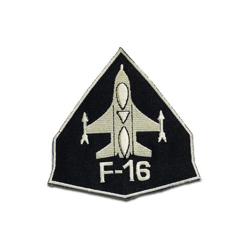 Aufnäher / Bügelbild - F-16 Army - schwarz - 7,0 x 9,0 cm - Patch Aufbügler Applikationen zum aufbügeln Applikation Patches Flicken