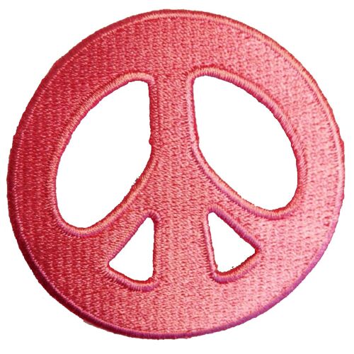Peace Frieden Symbol Hippie - Aufnäher, Bügelbild, Aufbügler, Applikationen, Patches, Flicken, zum aufbügeln, Größe: 7,2 x 7,2 cm