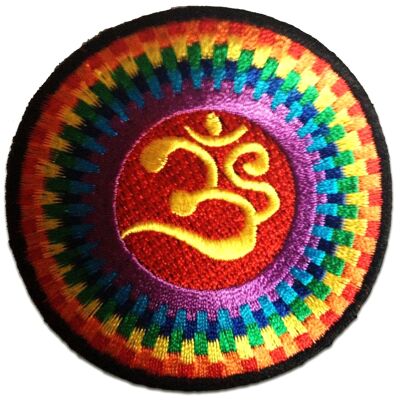 Om Symbol spirituell Hindu Meditation - Aufnäher, Bügelbild, Aufbügler, Applikationen, Patches, Flicken, zum aufbügeln, Größe: 7,5 x 7,5 cm