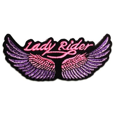 Lady Rider Biker - Aufnäher, Bügelbild, Aufbügler, Applikationen, Patches, Flicken, zum aufbügeln, Größe: 11.0 x 5.0 cm