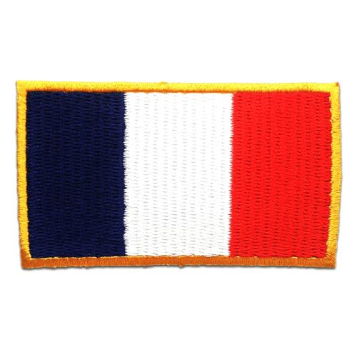 Frankreich Flagge Fahne - Aufnäher, Bügelbild, Aufbügler, Applikationen, Patches, Flicken, zum aufbügeln, Größe: 6.2 x 7.5 cm - Rechteck
