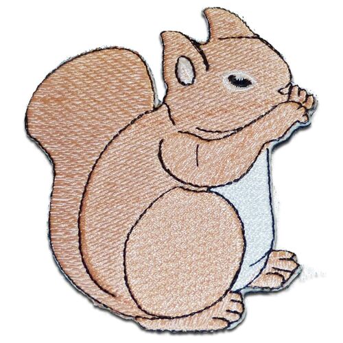 Eichhörnchen Tier - Aufnäher, Bügelbild, Aufbügler, Applikationen, Patches, Flicken, zum aufbügeln, Größe: 7.1 x 9.5 cm