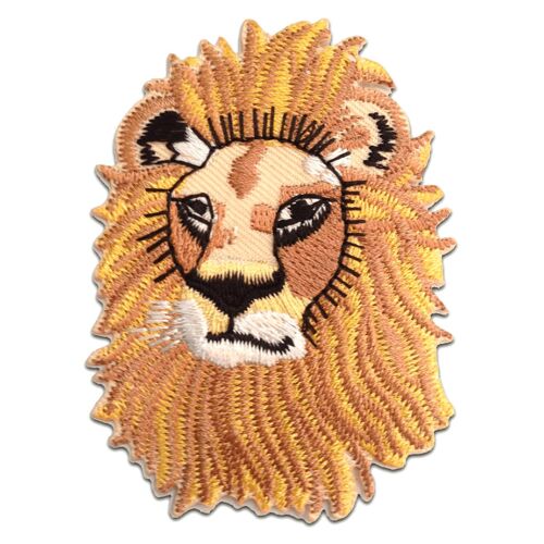 Löwe Tier - Aufnäher, Bügelbild, Aufbügler, Applikationen, Patches, Flicken, zum aufbügeln, Größe: 5.3 x 7.9 cm