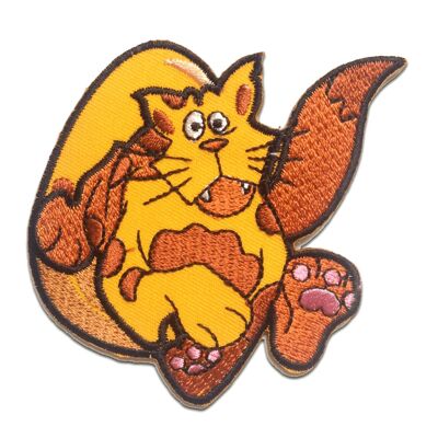 Katze Tier - Aufnäher, Bügelbild, Aufbügler, Applikationen, Patches, Flicken, zum aufbügeln, Größe: 8.5 x 7.5 cm