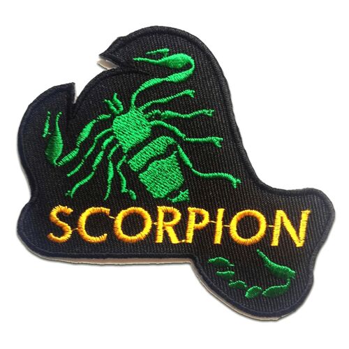 Scorpion Horoscope - Aufnäher, Bügelbild, Aufbügler, Applikationen, Patches, Flicken, zum aufbügeln, Größe: 9 x 8 cm