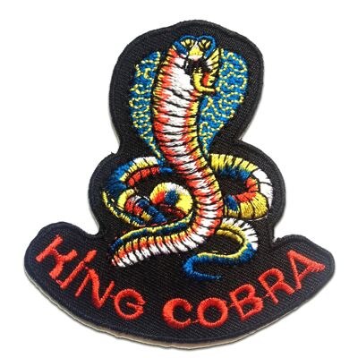 King Cobra Biker - Aufnäher, Bügelbild, Aufbügler, Applikationen, Patches, Flicken, zum aufbügeln, Größe: 7.8 x 7.9 cm