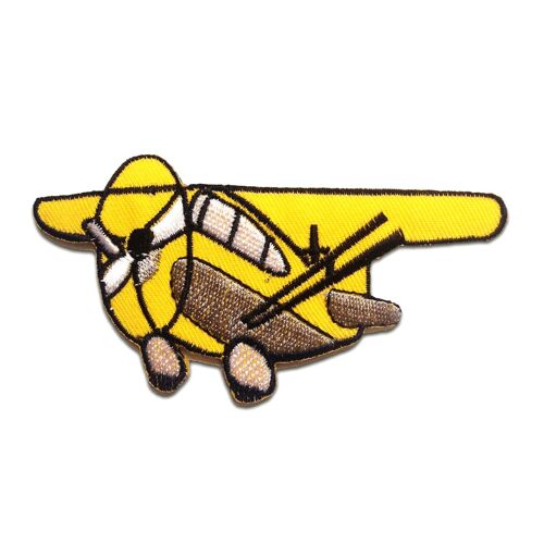 Flugzeug Kinder - Aufnäher, Bügelbild, Aufbügler, Applikationen, Patches, Flicken, zum aufbügeln, Größe: 10.3 x 5.7 cm