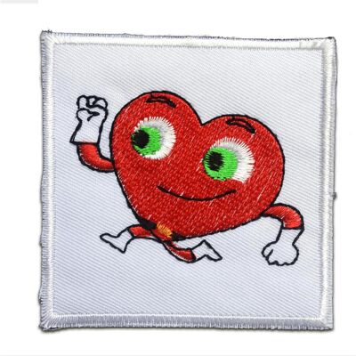 Gesundes Herz - Aufnäher, Bügelbild, Aufbügler, Applikationen, Patches, Flicken, zum aufbügeln, Größe: 7.5 x 7.5 cm