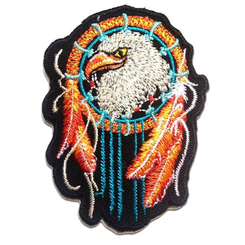 Indianischer Adler Traumfänger - Aufnäher, Bügelbild, Aufbügler, Applikationen, Patches, Flicken, zum aufbügeln, Größe: 6 x 8.4 cm