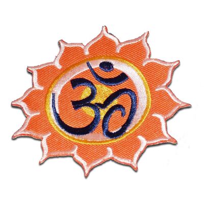 Om Symbol spirituell Hindu Meditation - Aufnäher, Bügelbild, Aufbügler, Applikationen, Patches, Flicken, zum aufbügeln, Größe: Ø 8,4 cm